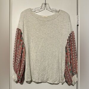 ODDY gray long balloon sleeve top size M